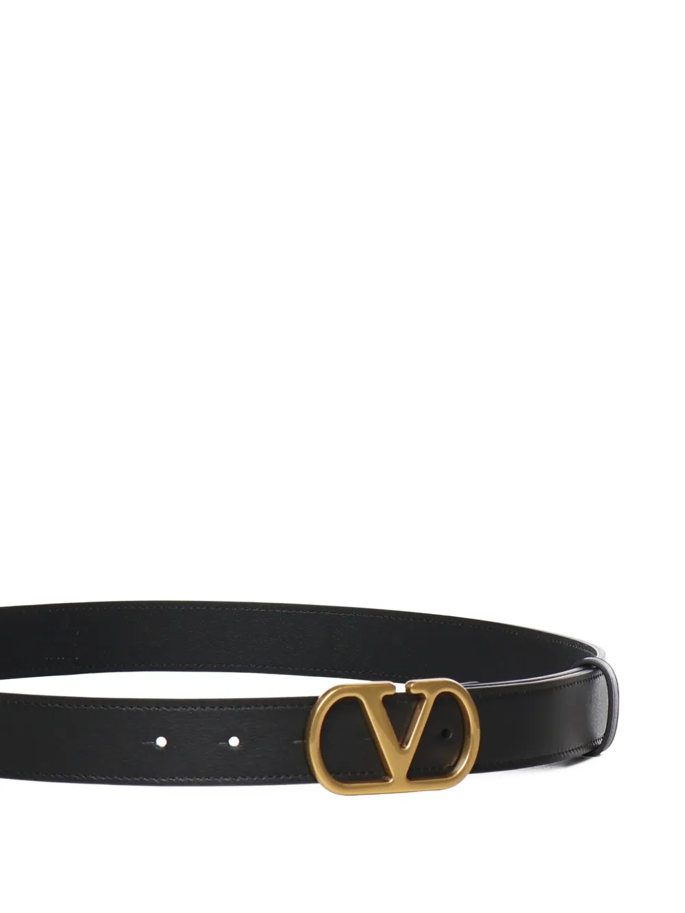 Valentino Garavani VLogo Signature riem van glanzend kalfsleer (30 mm) Zwart