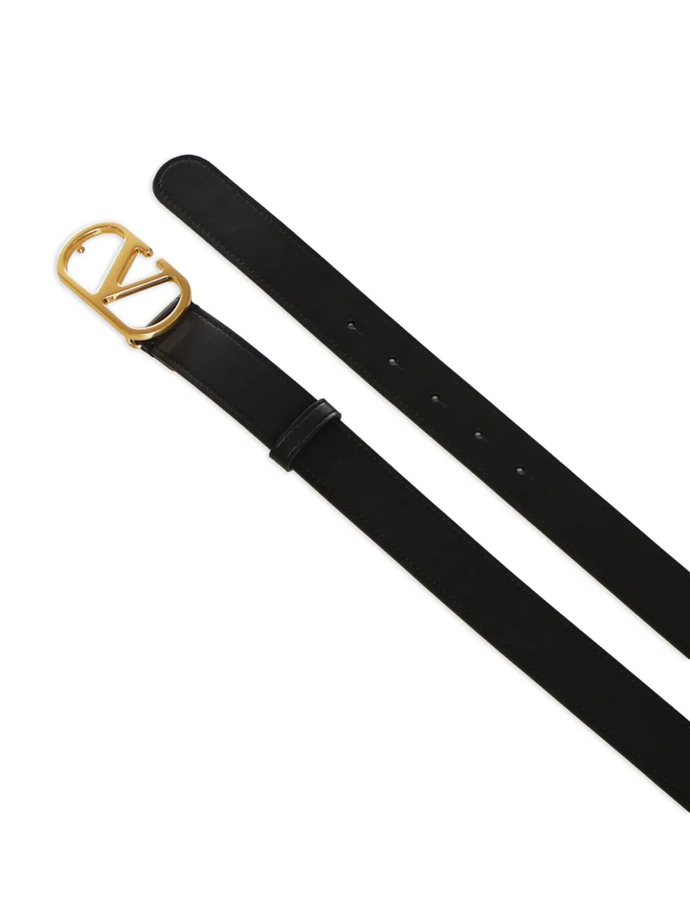 Valentino Garavani VLogo Signature riem van glanzend kalfsleer (30 mm) Zwart
