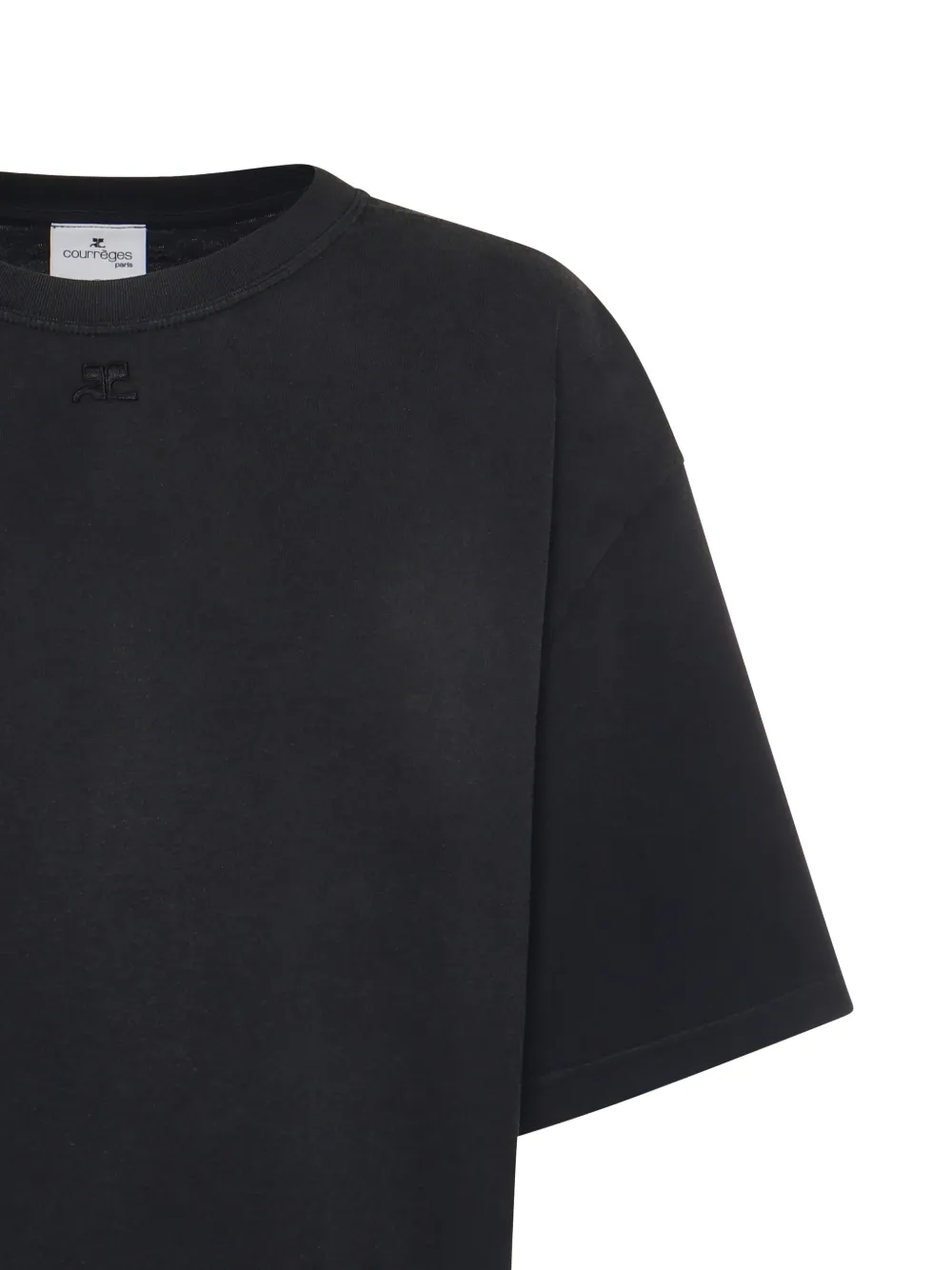 Courrèges T-shirt met geborduurd logo Zwart