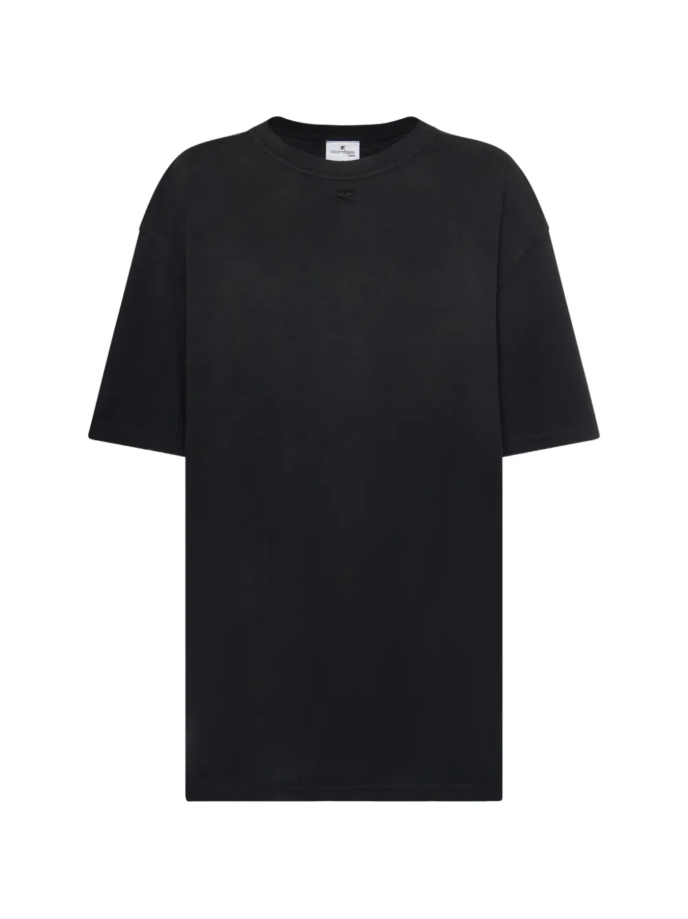Courrèges logo-embroidered T-shirt - Nero