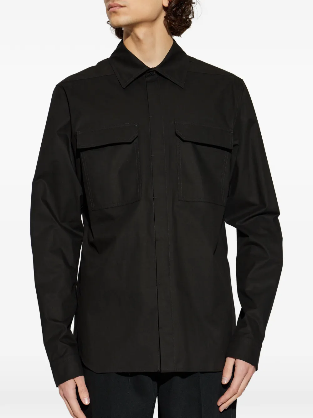 Rick Owens Work overhemd met klepzak Zwart