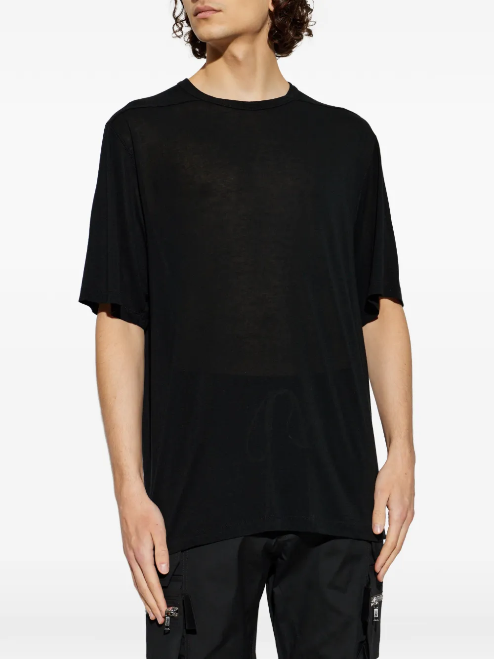 Rick Owens T-shirt met schoudernaad Zwart
