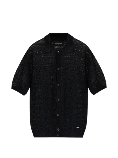 DSQUARED2 button-up open-knit shirt