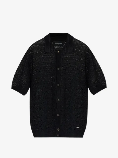 DSQUARED2 button-up open-knit shirt