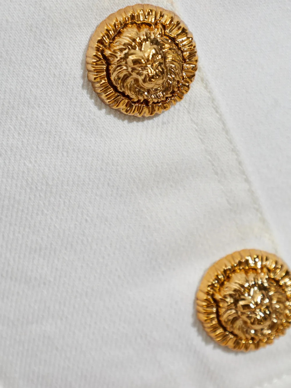Balmain Button Square-neck Top in White, view 5