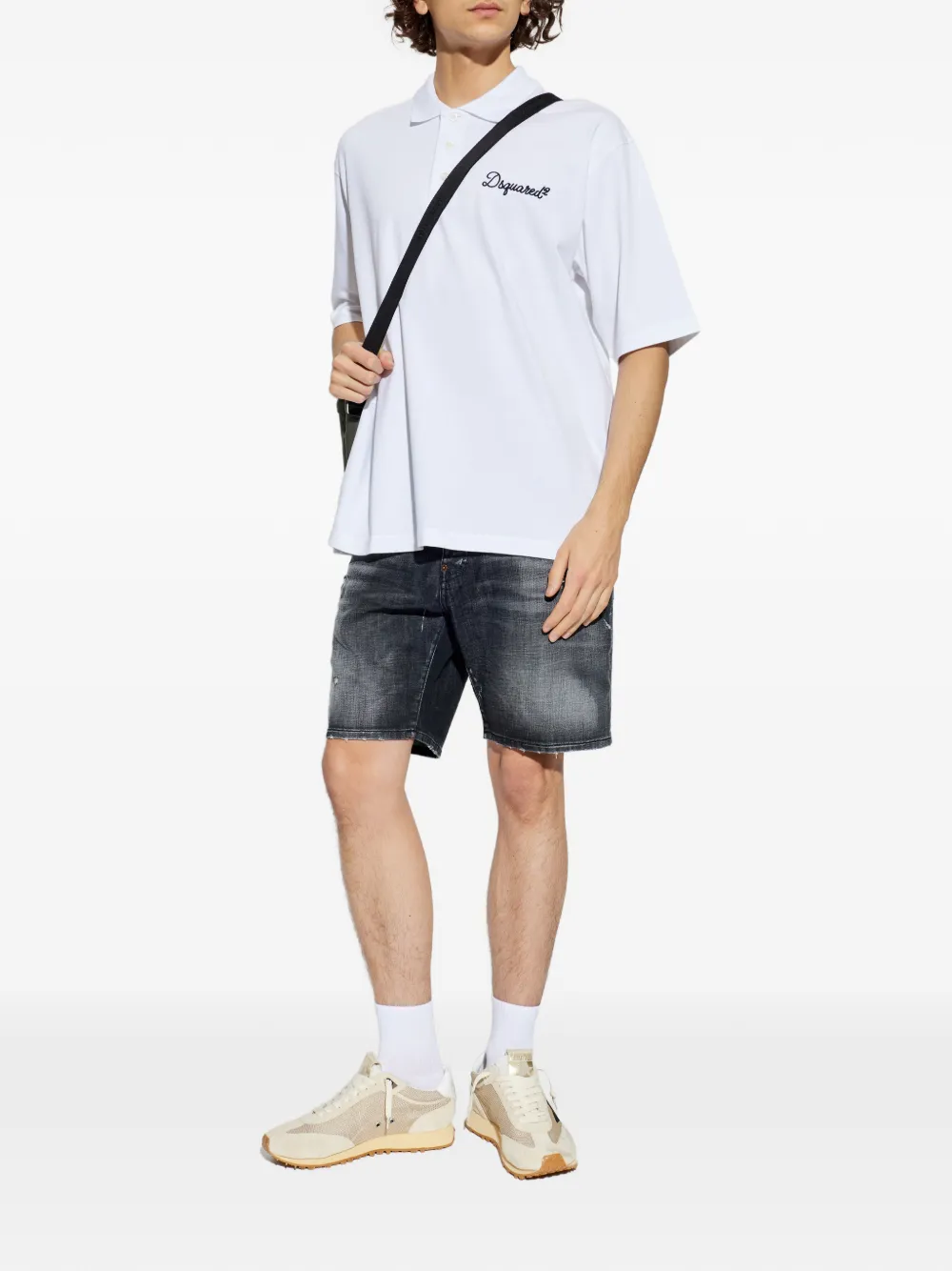 DSQUARED2 logo-embroidered polo shirt - Wit