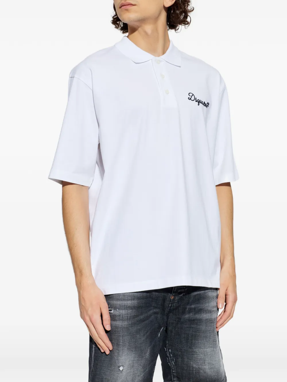 DSQUARED2 Poloshirt met geborduurd logo Zwart