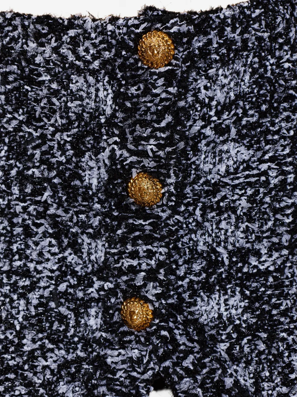 Balmain Button-down mini-rok met franje Zwart