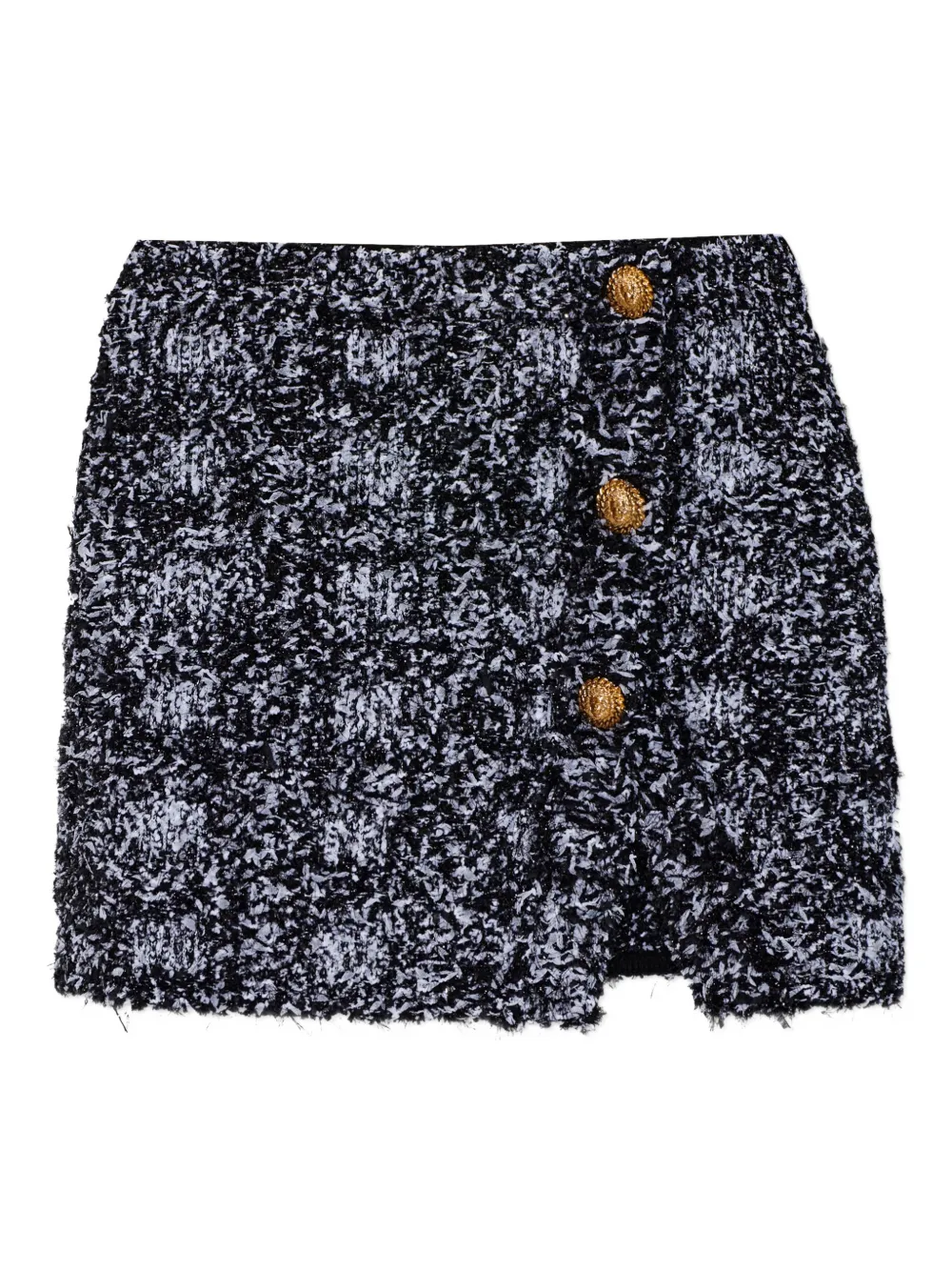 Balmain button frayed mini skirt - Schwarz