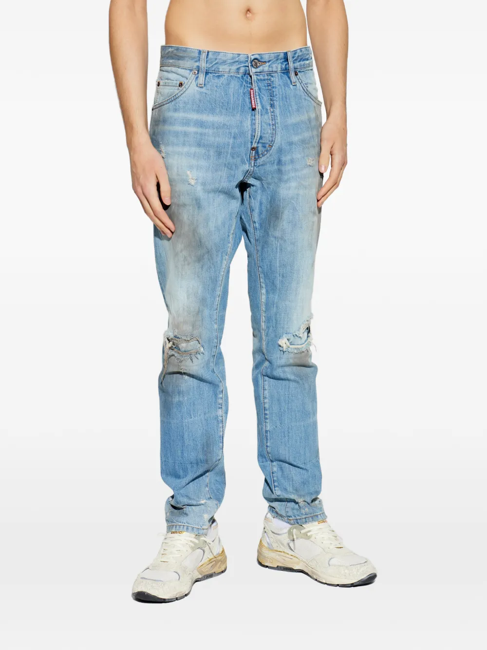 Ripped-Detail Trousers