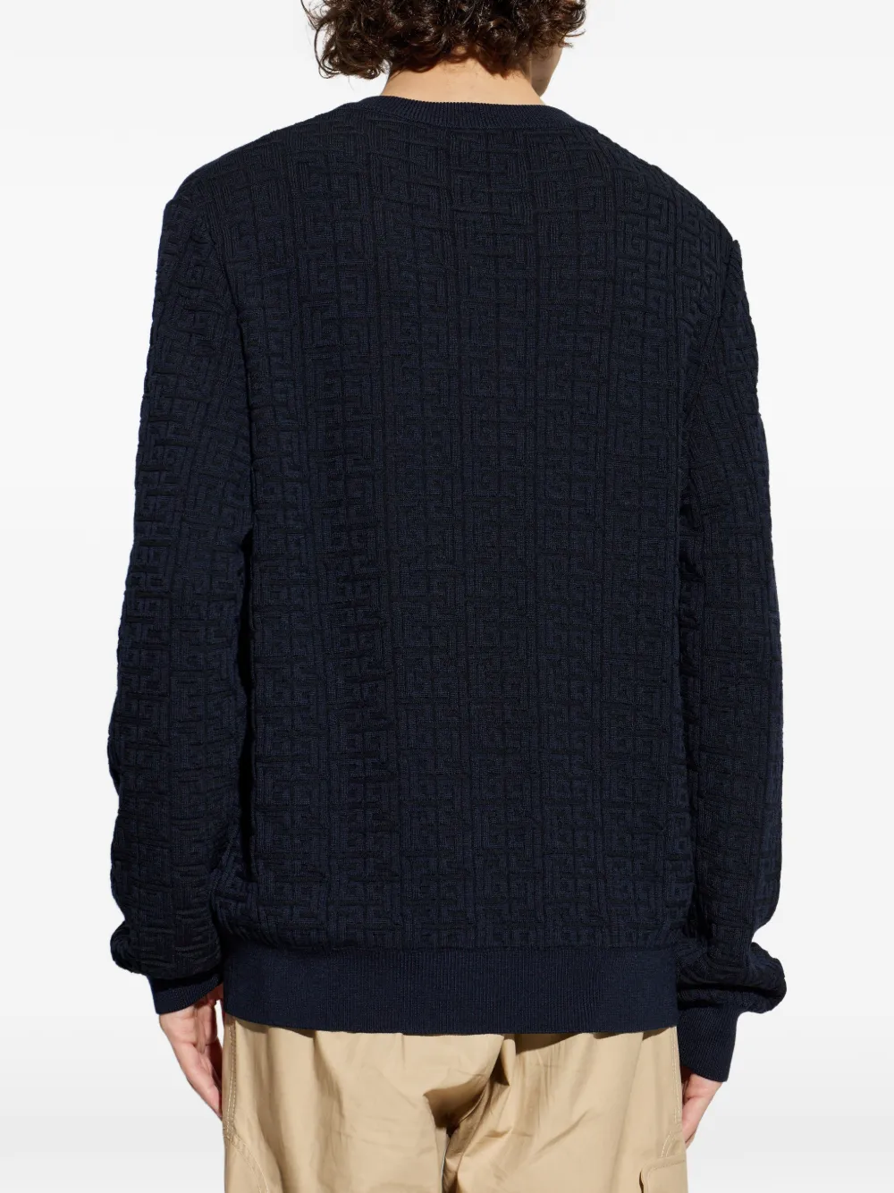 Balmain Trui met logopatroon Blauw