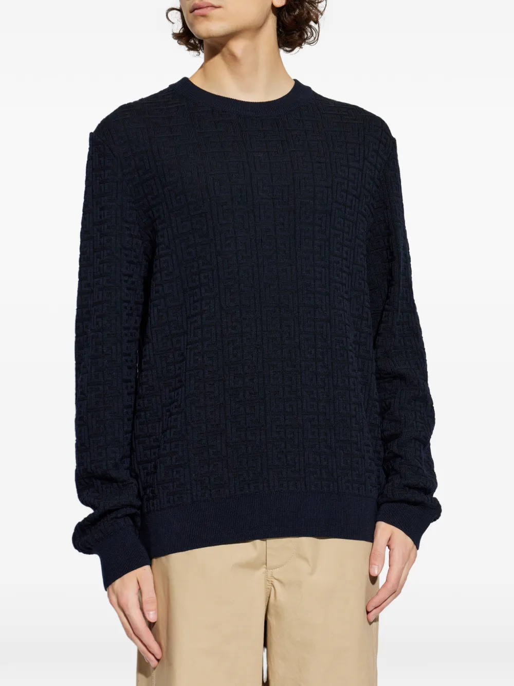  Balmain Logo-motif Sweater - Blue 