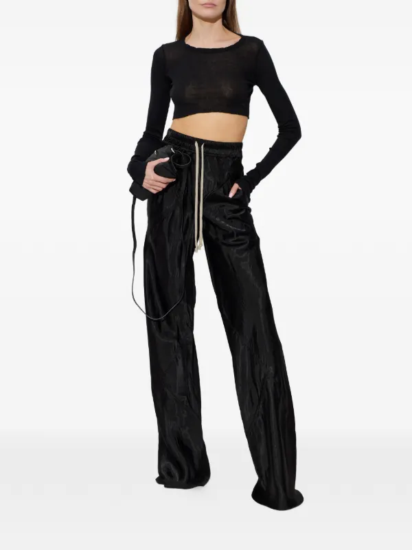 Rick Owens ドローストリング ワイドパンツ | ブラック | FARFETCH JP