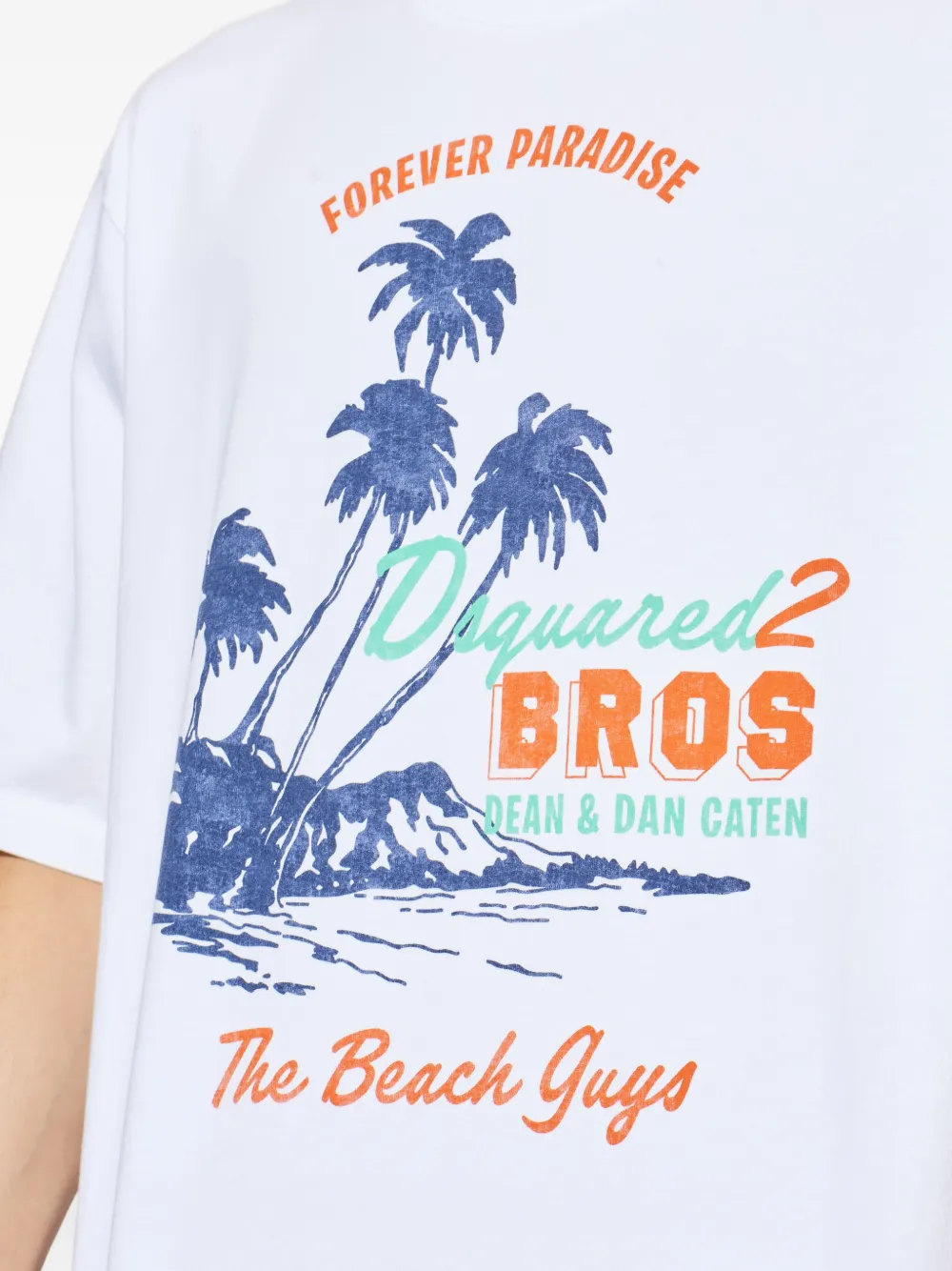 DSQUARED2 T-shirt met tropische print Wit