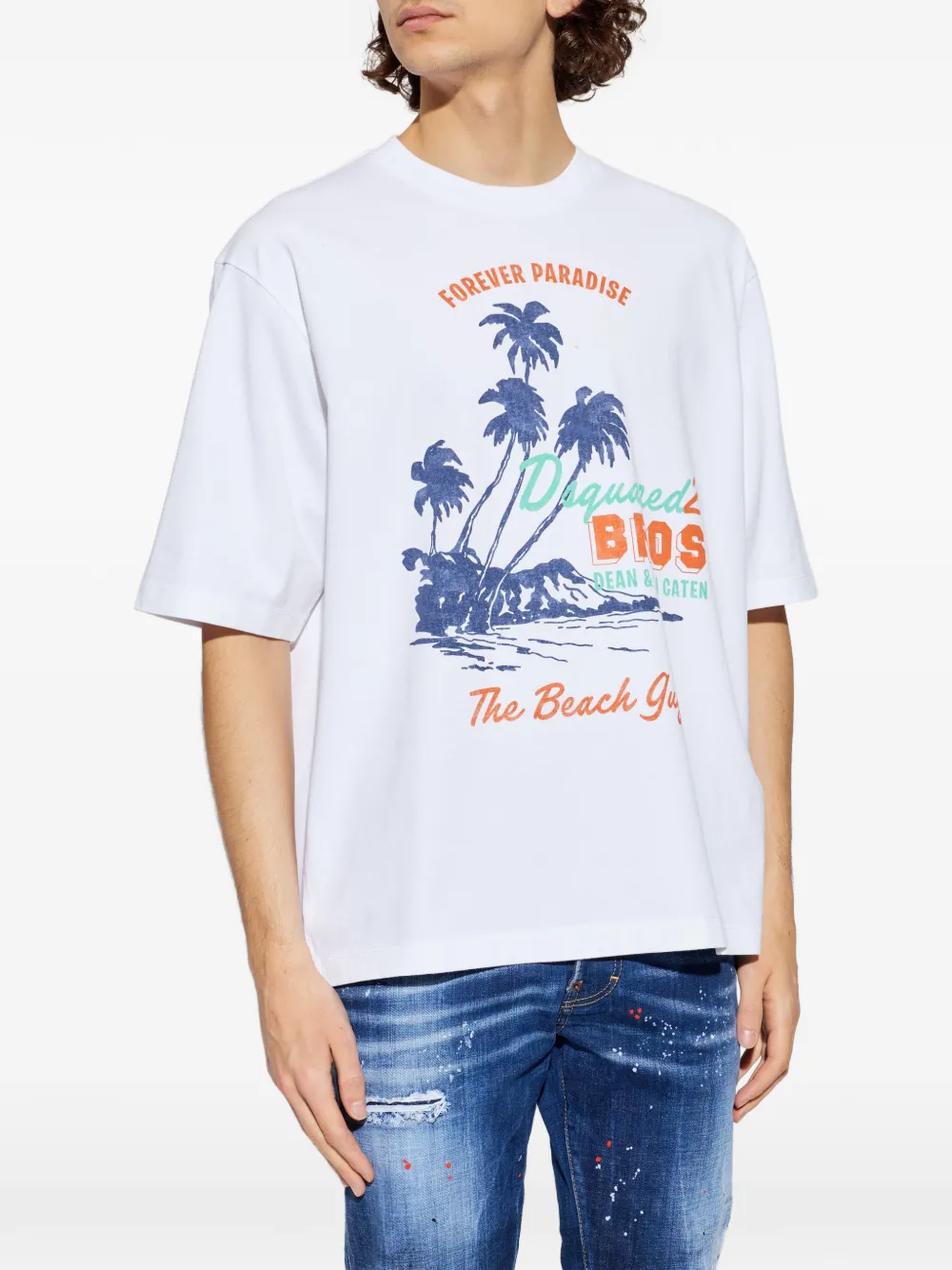 Tropical-Print T-Shirt
