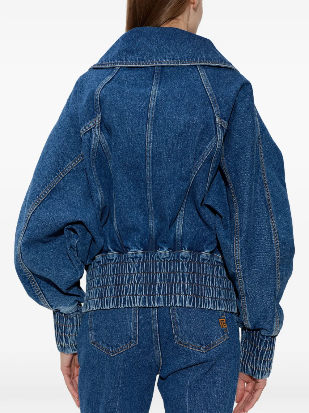 Balmain Denim jack met rits Blauw