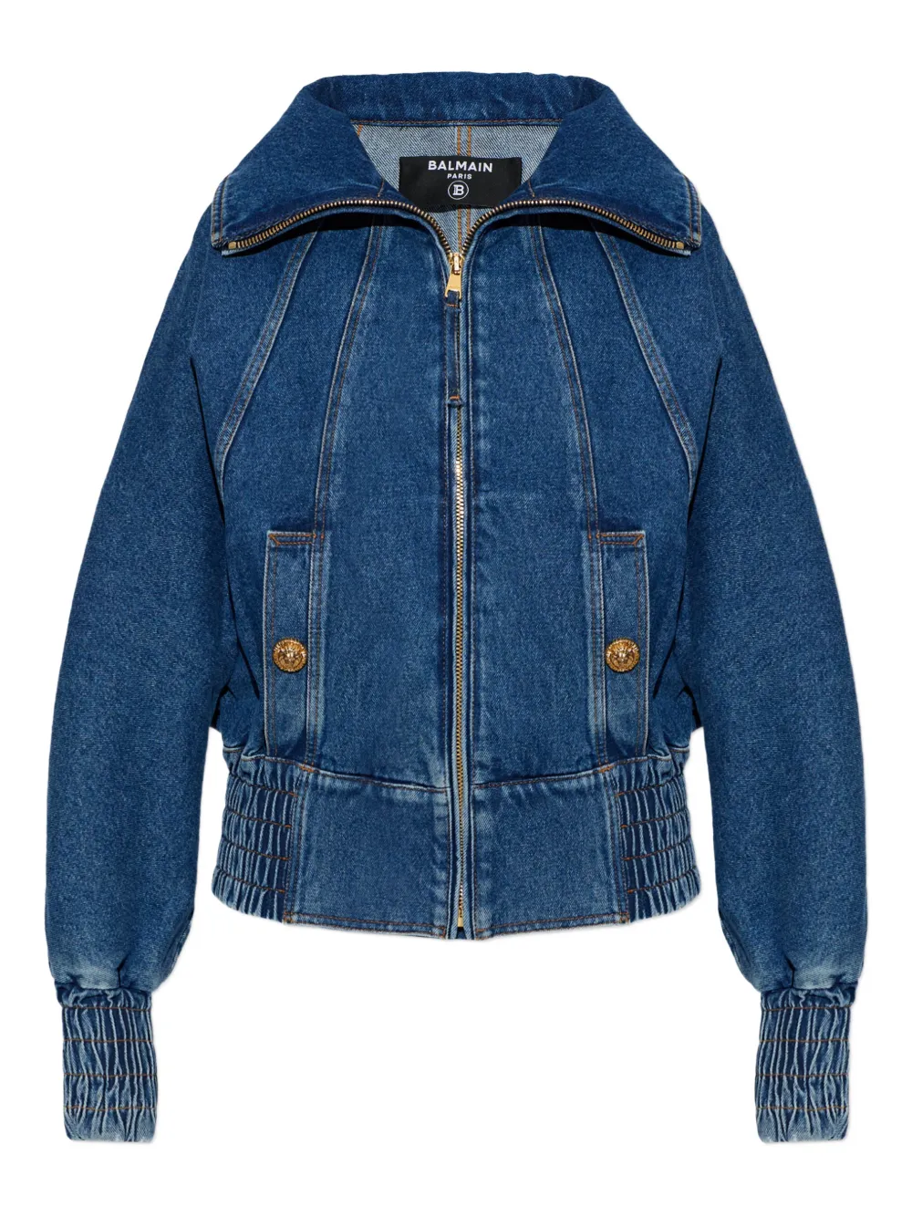 Balmain zip-up denim jacket - Blu