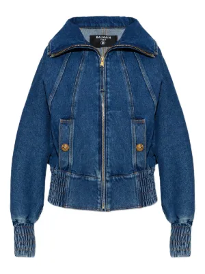 Balmain クロップド デニムジャケット | ブルー | FARFETCH JP