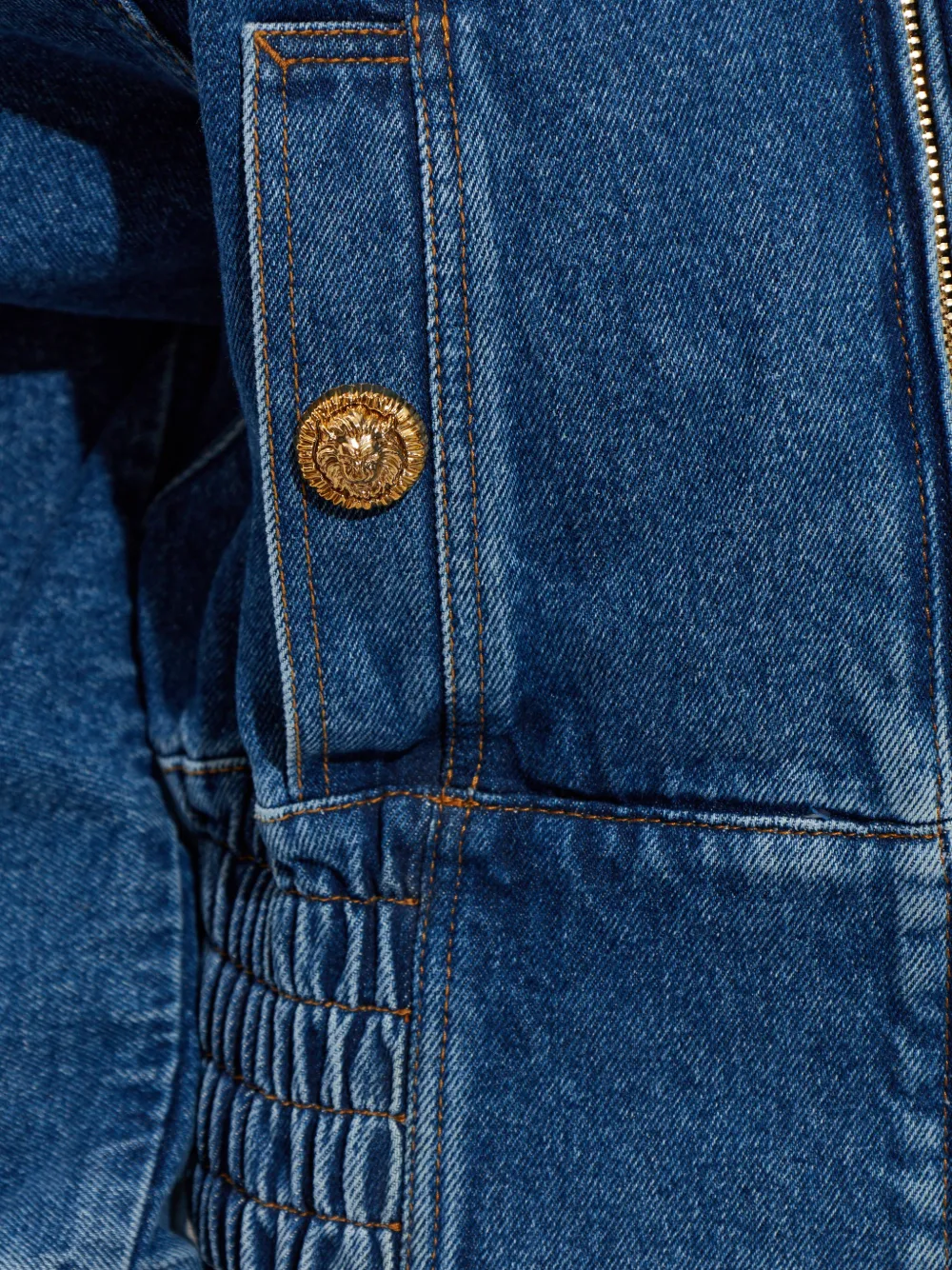Balmain Denim jack met rits Blauw