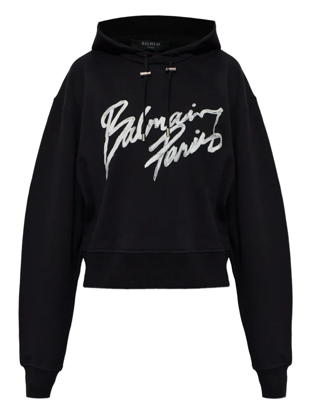 Balmain script-graphic hoodie - Nero