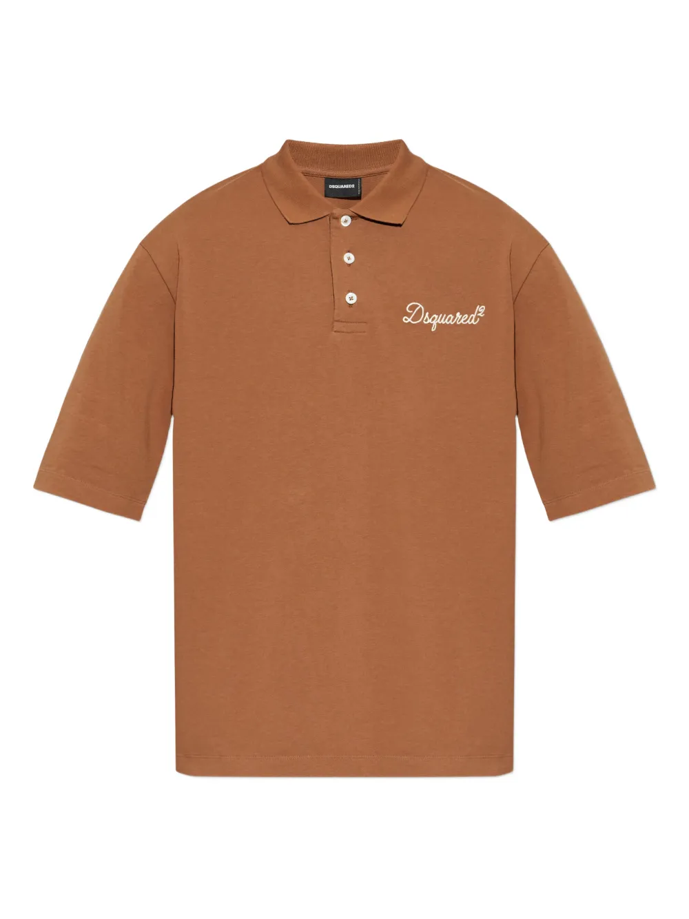 DSQUARED2 logo-embroidered polo shirt - Marrone