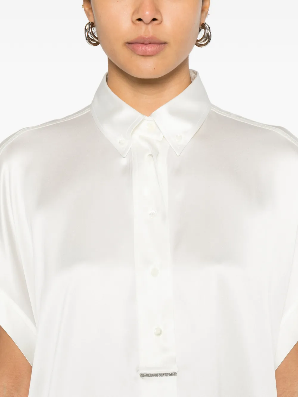 Brunello Cucinelli blouse met korte mouwen Wit