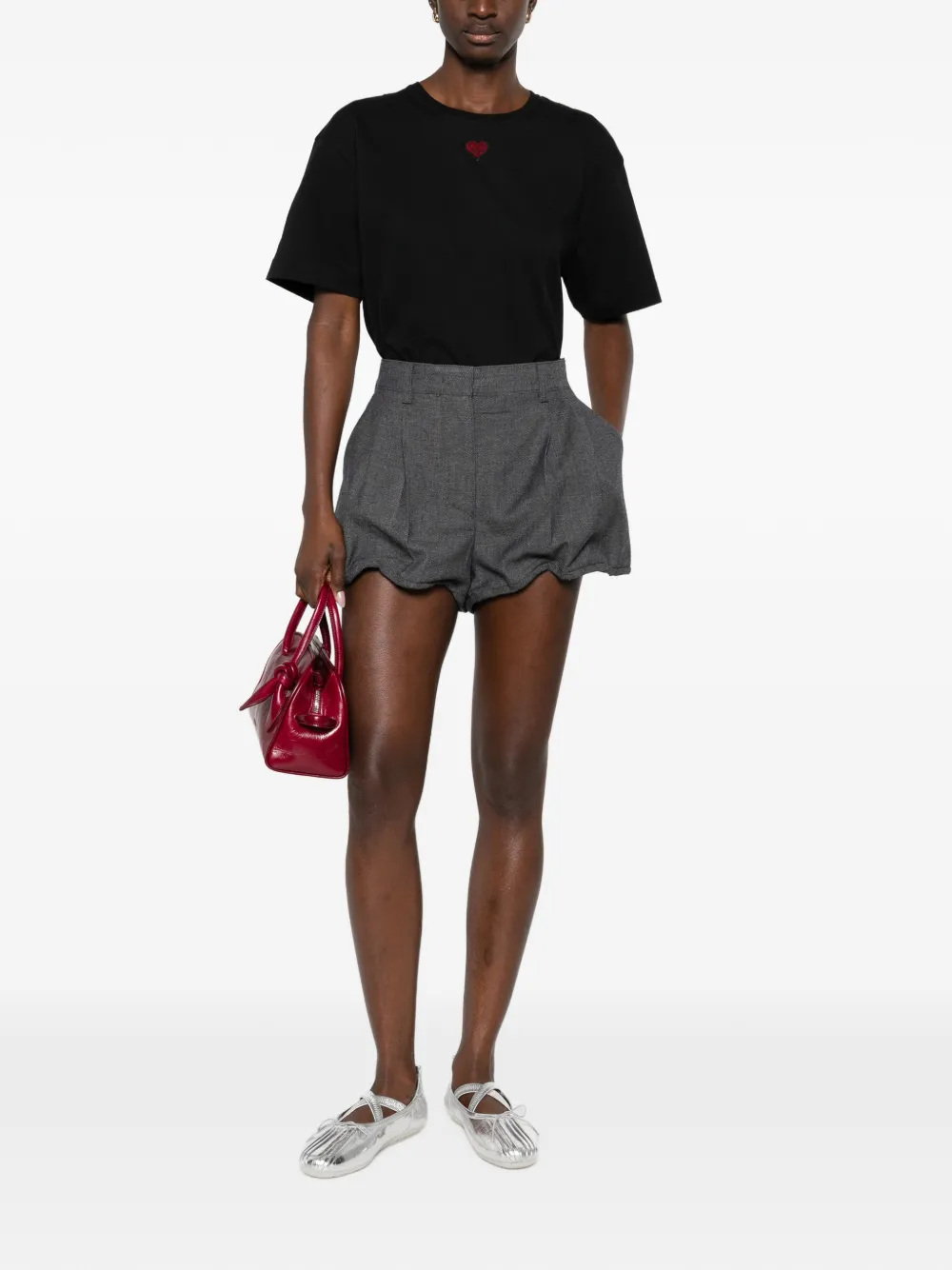 PINKO T-shirt met hart-detail Zwart