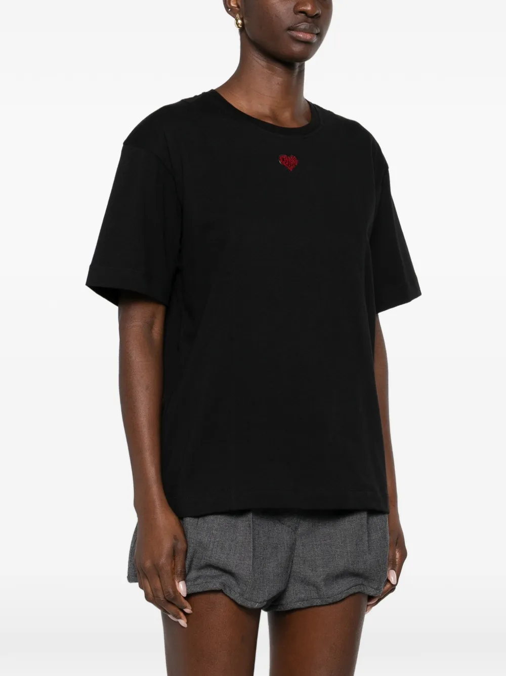 PINKO T-shirt met hart-detail Zwart