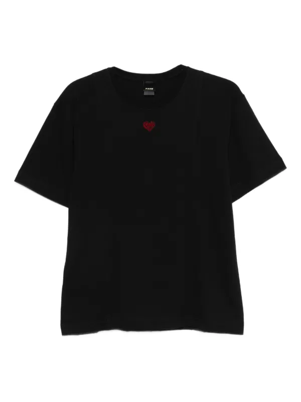 PINKO Tシャツ・カットソー レディース PINKO heart-detail T-shirt | Black | FARFETCH
