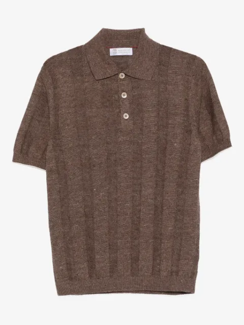 Brunello Cucinelli linen and cotton wide rib knit polo