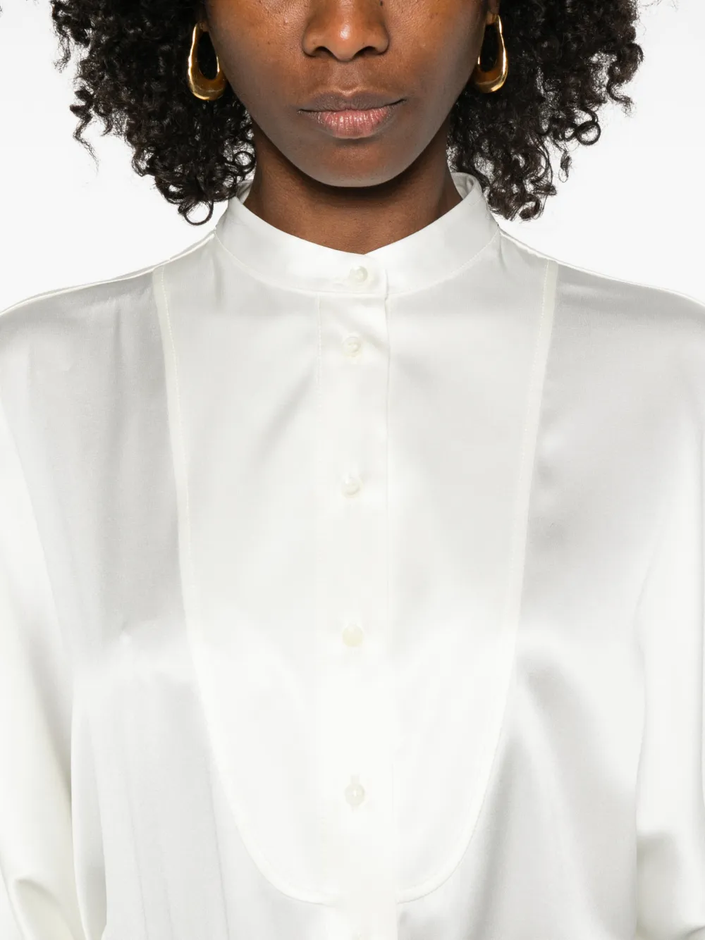 Band-Collar Blouse