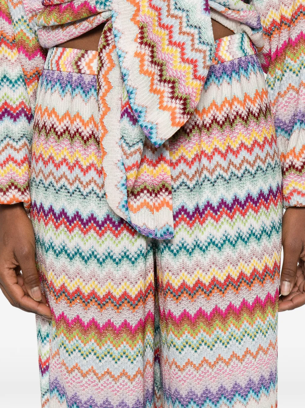 Missoni Palazzo broek met zigzagpatroon Beige