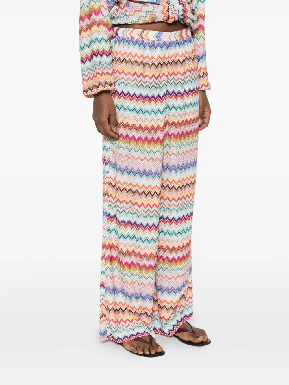  Missoni Zigzag Palazzo Pants - Neutrals 