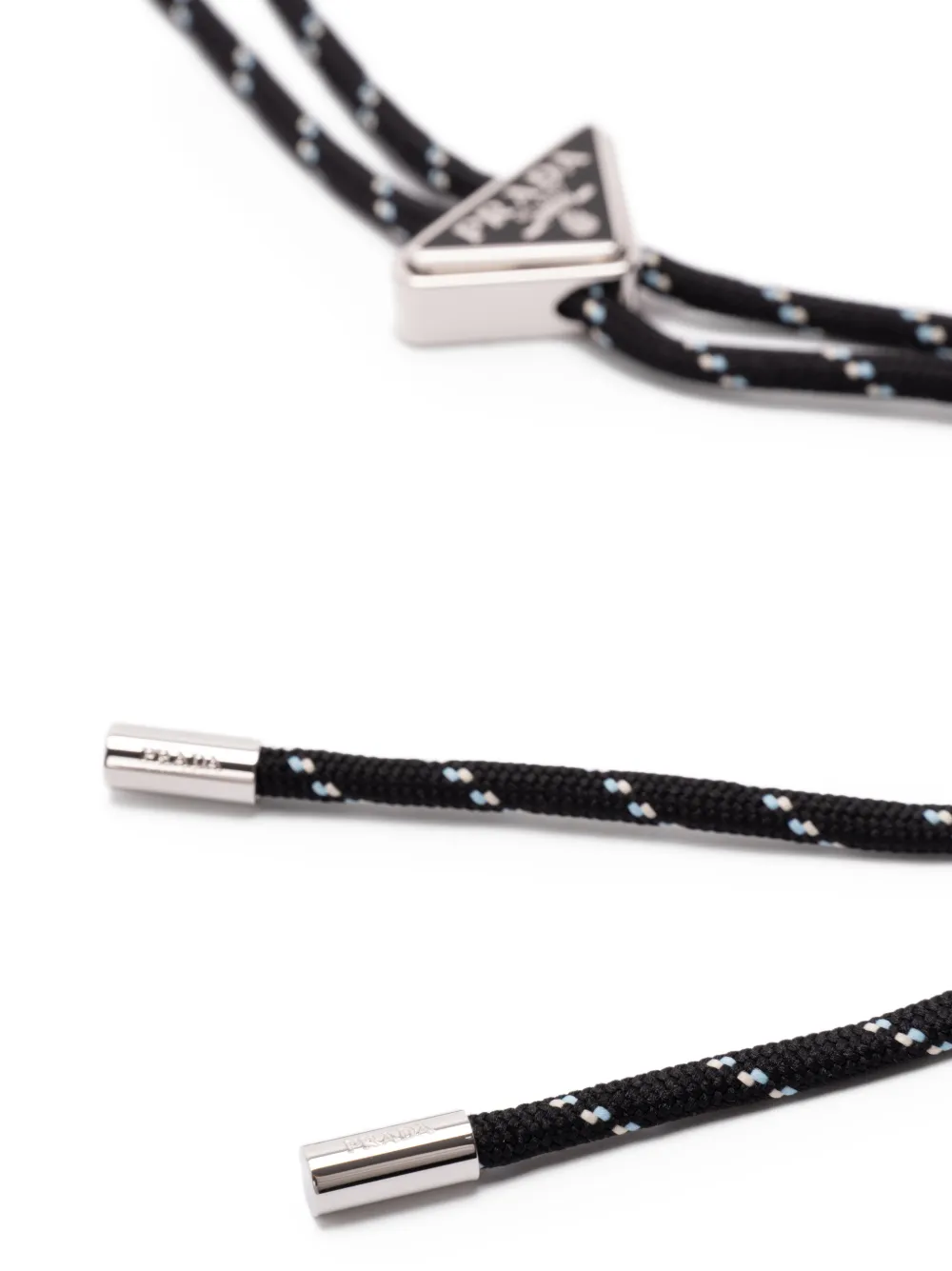  Prada Triangle Logo Rope Tie - Black 