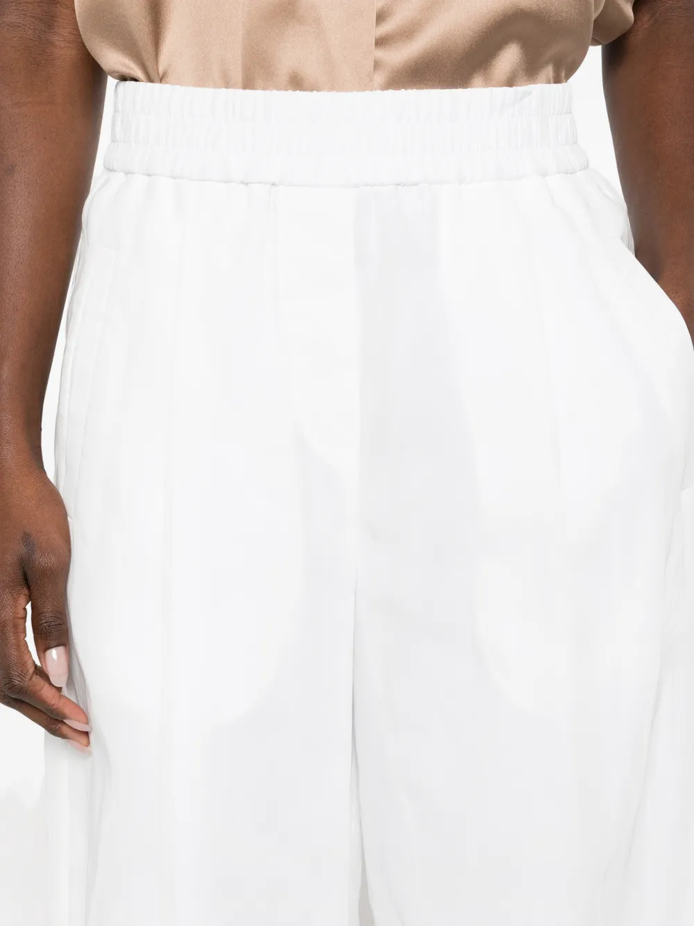 Brunello Cucinelli Broek met elastische tailleband Wit