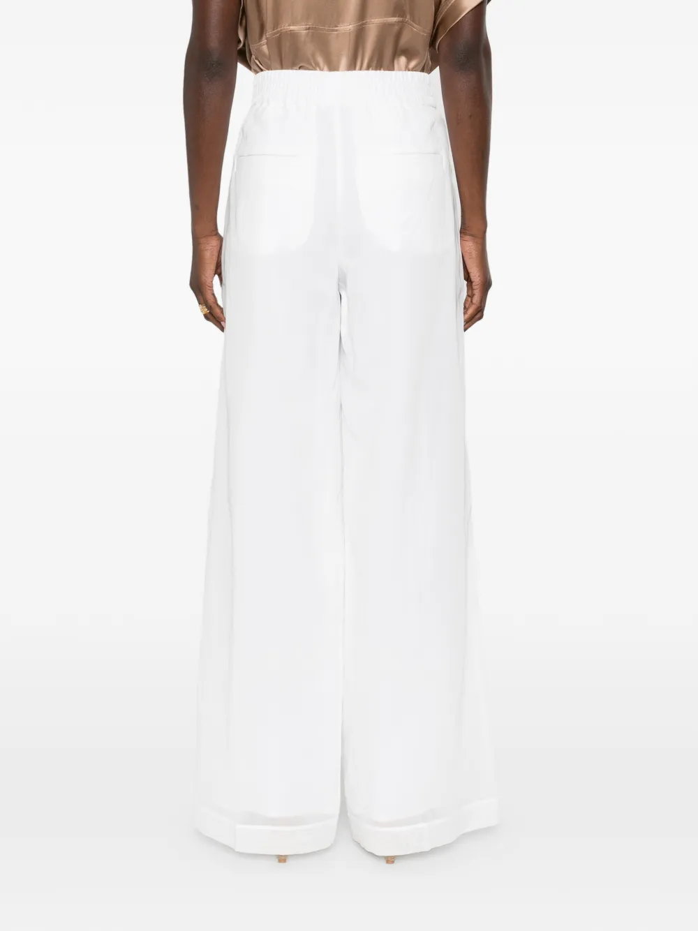 Brunello Cucinelli Broek met elastische tailleband Wit