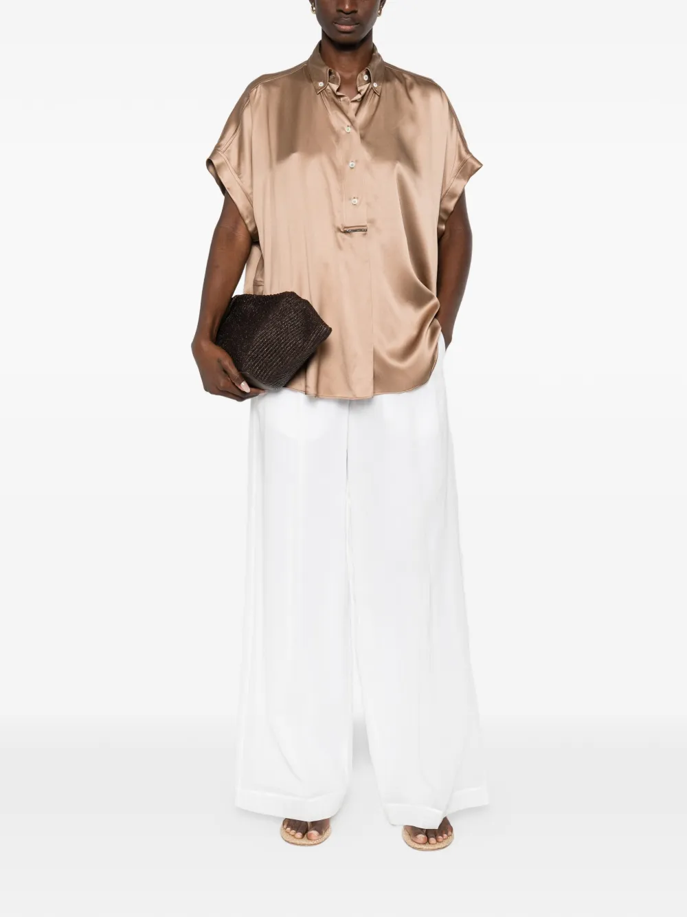 Brunello Cucinelli elasticated-waistband trousers - Wit