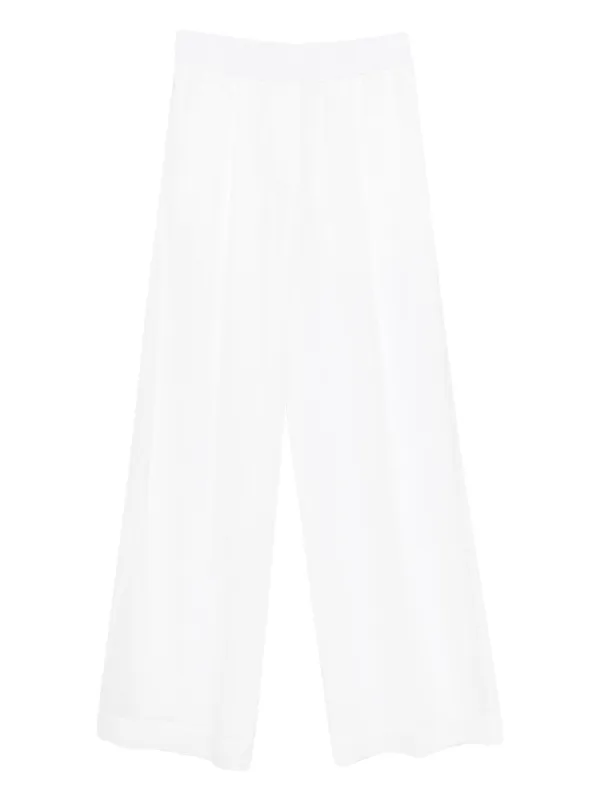 Brunello Cucinelli Cotton Organza Loose Track Trousers in White