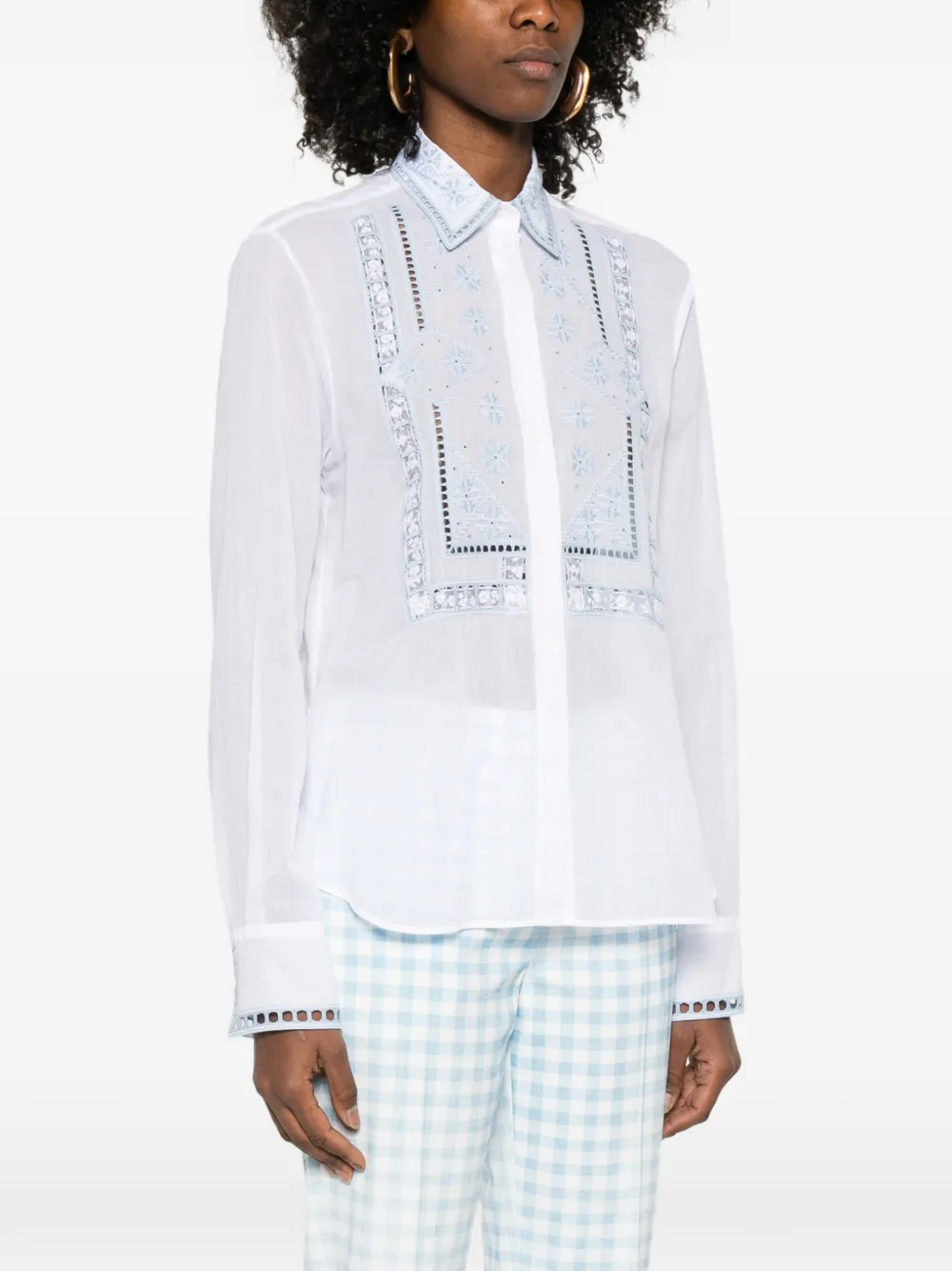  Ermanno Scervino Embroidered Shirt - White 
