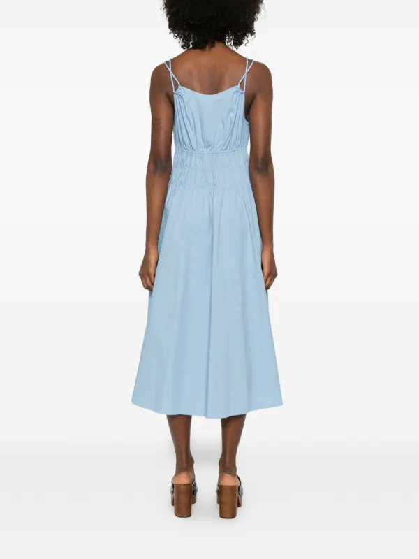 pinko open back sleeveless midi dress Sleeveless midi dress with pleats and gathering
