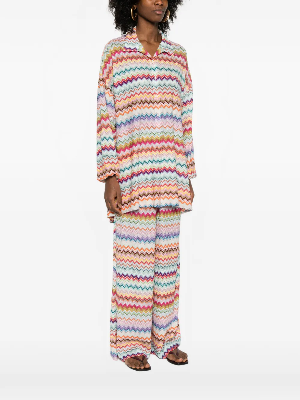  Missoni Chevron-patterned Shirt - Neutrals 