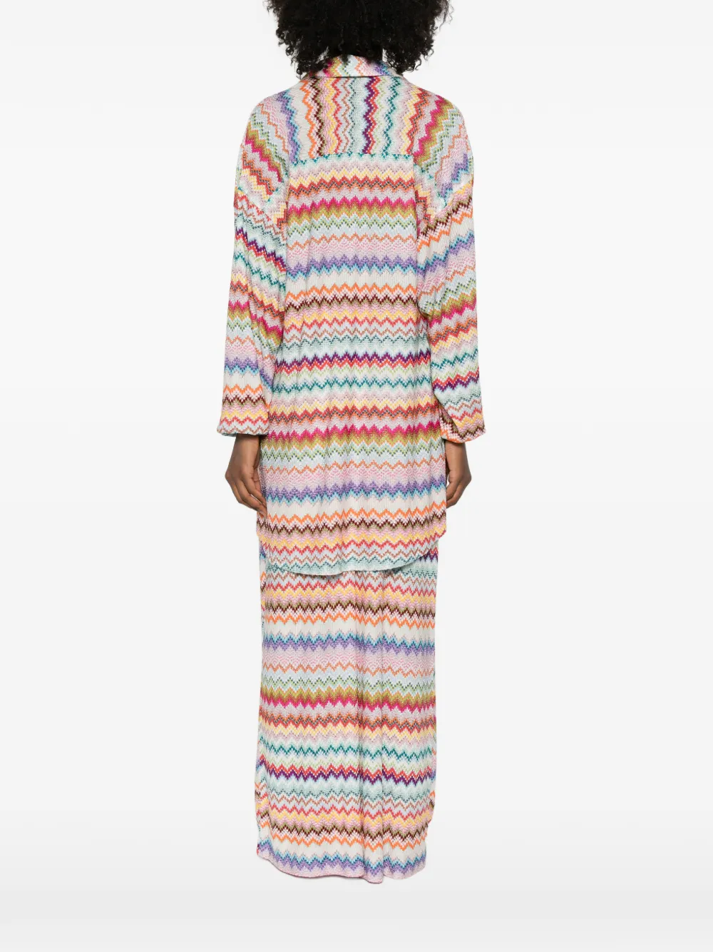 Missoni Blouse met chevron-patroon en ceintuur Wit