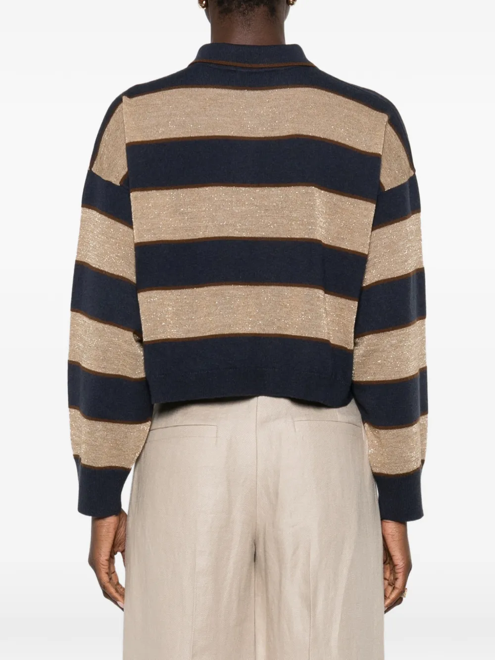 Brunello Cucinelli Polotop met halve knoop Zwart