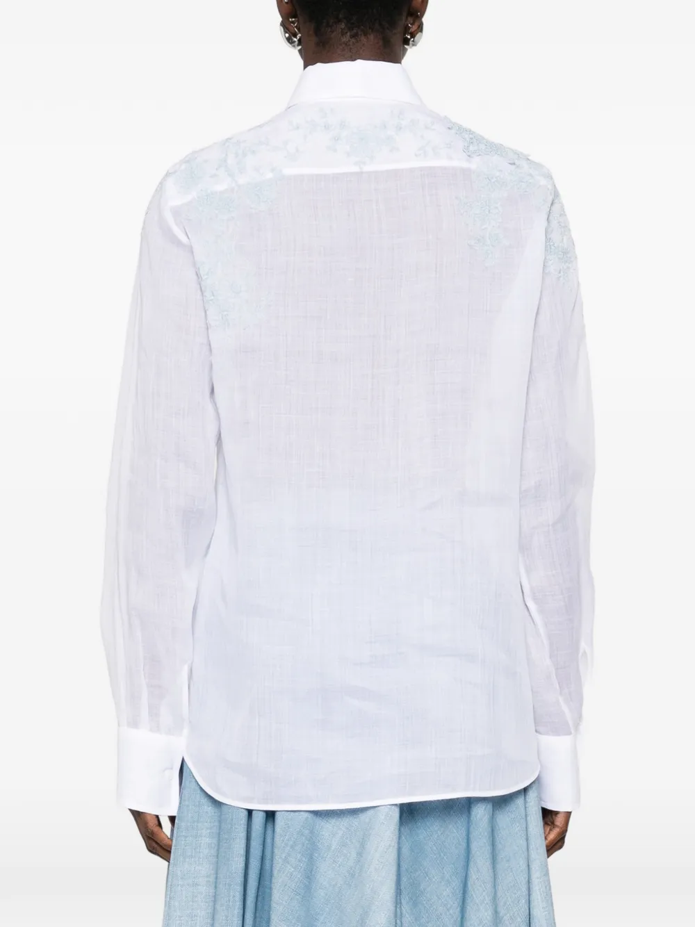 Ermanno Scervino blouse met geborduurde bloemen Wit