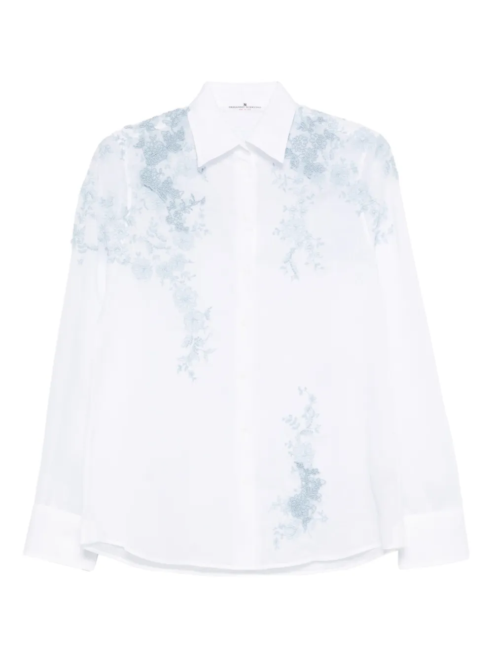 Ermanno Scervino floral-embroidered shirt - Weiß