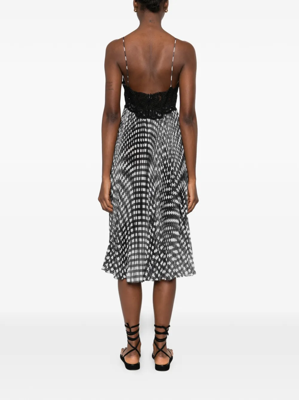 Ermanno Scervino Midi-jurk met kant Zwart