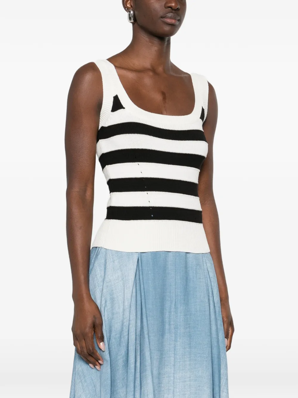  Ermanno Scervino Striped Top - White 
