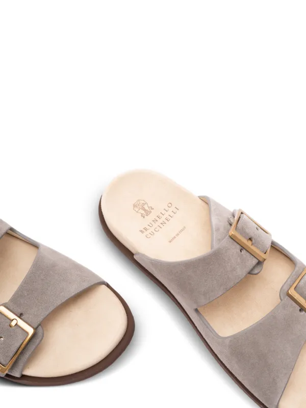 Brunello Cucinelli buckle-strap Sandals | Grey | FARFETCH
