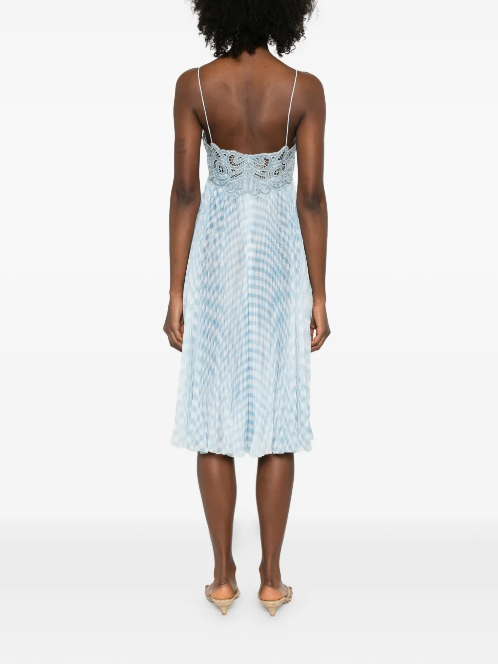 Lace Pleated Midi Dress
