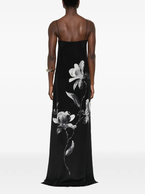 Ermanno Scervino Floral Silk Maxi Dress | Black | FARFETCH GE